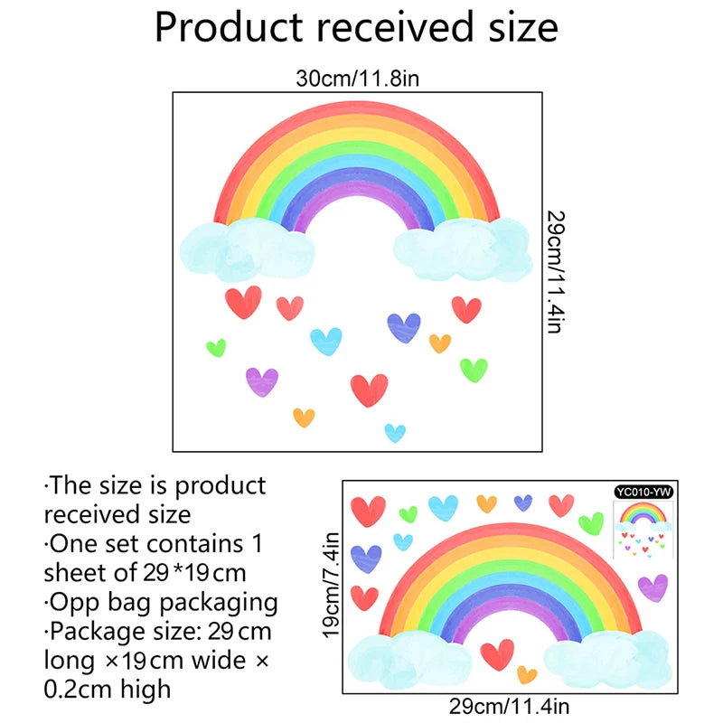 Cartoon Rainbow Luminous Wall Stickers Glow In The Dark Fluorescent Cloud Heart Wall Decal For Baby Kid Rooms Nursery Home Decor